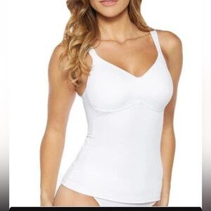 Rhonda Shear white Molded Cup Cami Tank Top Size 3X